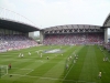 Players warming up before Wigan vs Man Utd May 2008