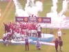 view from away end as man Utd lift PL title at Wigan in May 2008