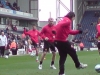 2007-08 - Ronaldo, Scholes and Tevez warming up