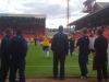 Players applauding the fans after a hard fought one nil away win