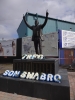 Johnny King statue outside Prenton Park