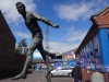 Statue of Hugh Mcllmoyle outside Brunton Park