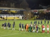 Players shake hands before Southend v Crewe game March 16