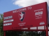 Board outside Whaddon Rd on day of game