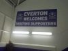 Welcome to away fans in Bullens Road Stand at Goodison Park