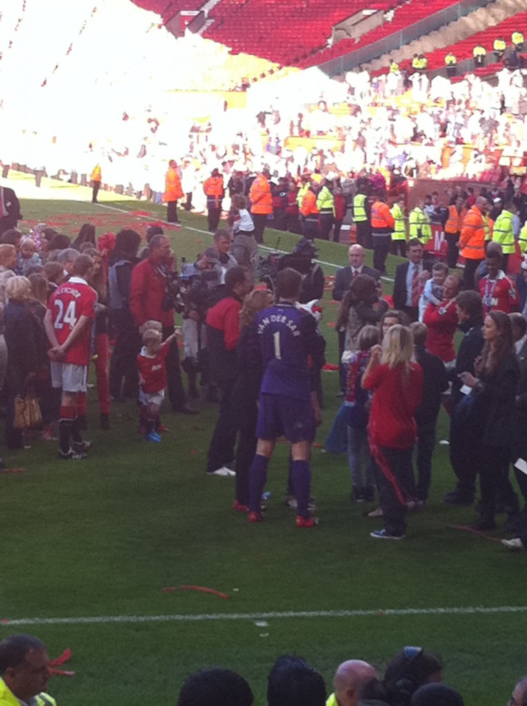  Edwin van der Sar after his final appearance at Old Trafford.