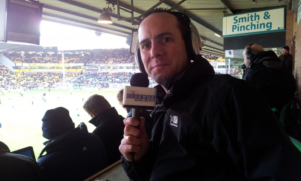 Simon Pitts Commentator for Diverse FM, the official broadcast partner for Luton Town Football Club