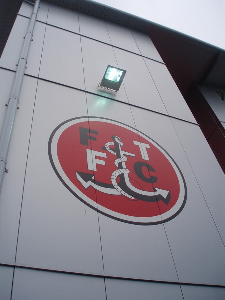 Fleetwood Town club crest at the home of the Cod Army