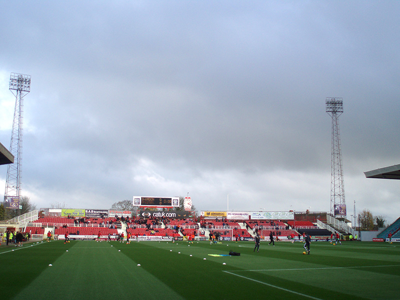 The away end at the County Ground Swindon