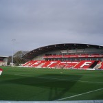 The main stand at Fleetwood Towns Highbury ground