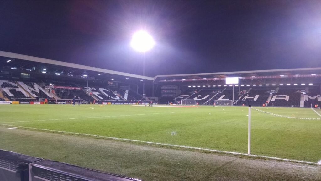 Craven Cottage under the floodlights