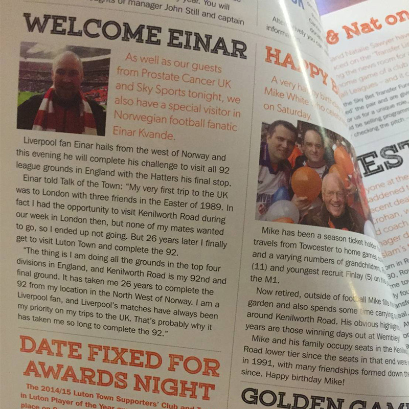 Joining the 92 club at kenilworth Road