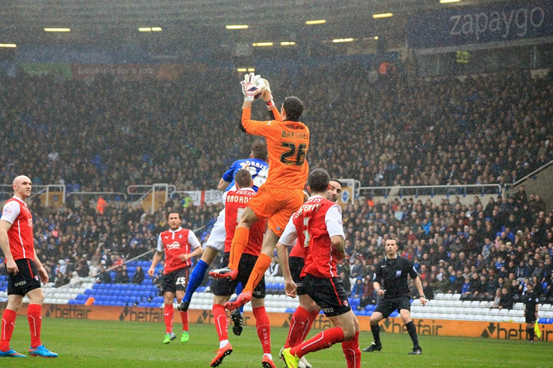 arsenal goalkeeper Emilio Martínez on loan at rotherham united playing against birmingham