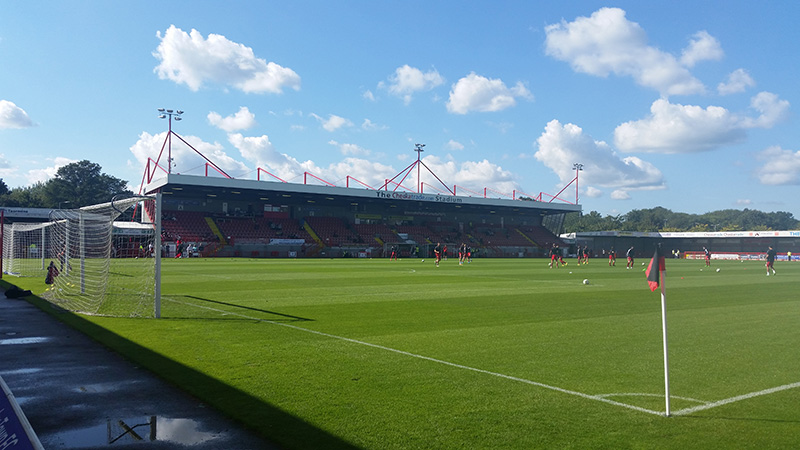 main stand at crawley town's broadfield stadium