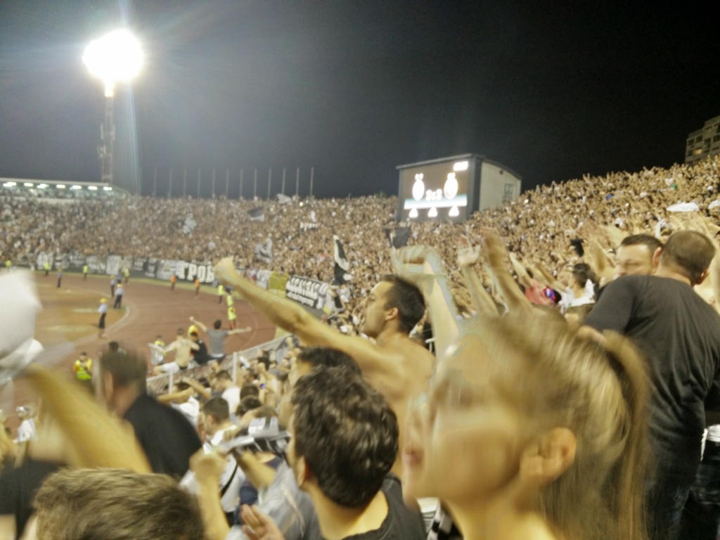 A view of the crowd when Partizan took the lead 3-2