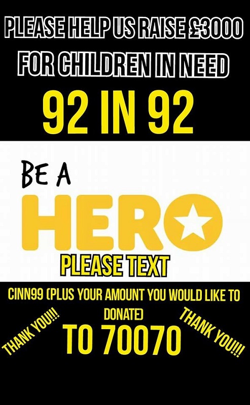 support the 92 in 92 challenge for children in need