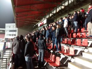 Maastricht Ultras in their home on the Hoofdtribune.