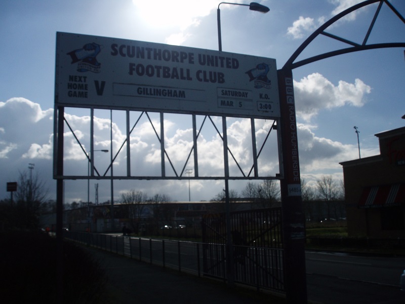 sign at scunthorpe united's ground glanford park