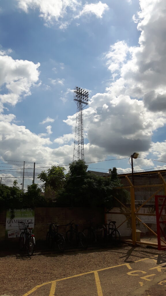 floodlight at the abbey stadium home of league side cambridge united