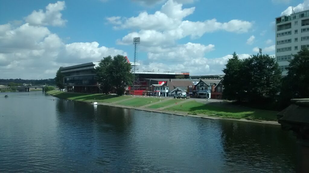 city ground view from the river trent