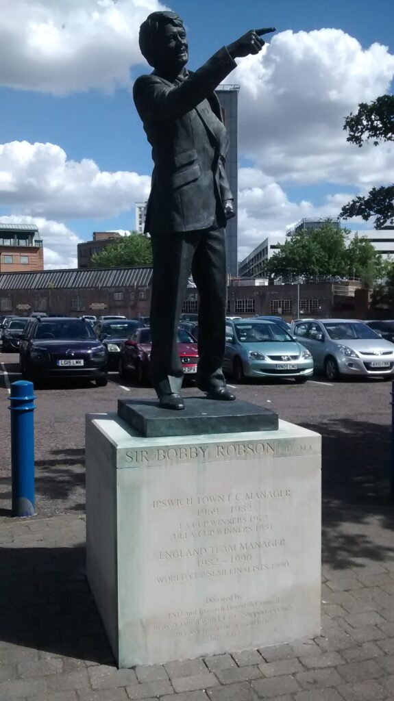 statue of former ipswich and england manager the late sir Bobby Robson
