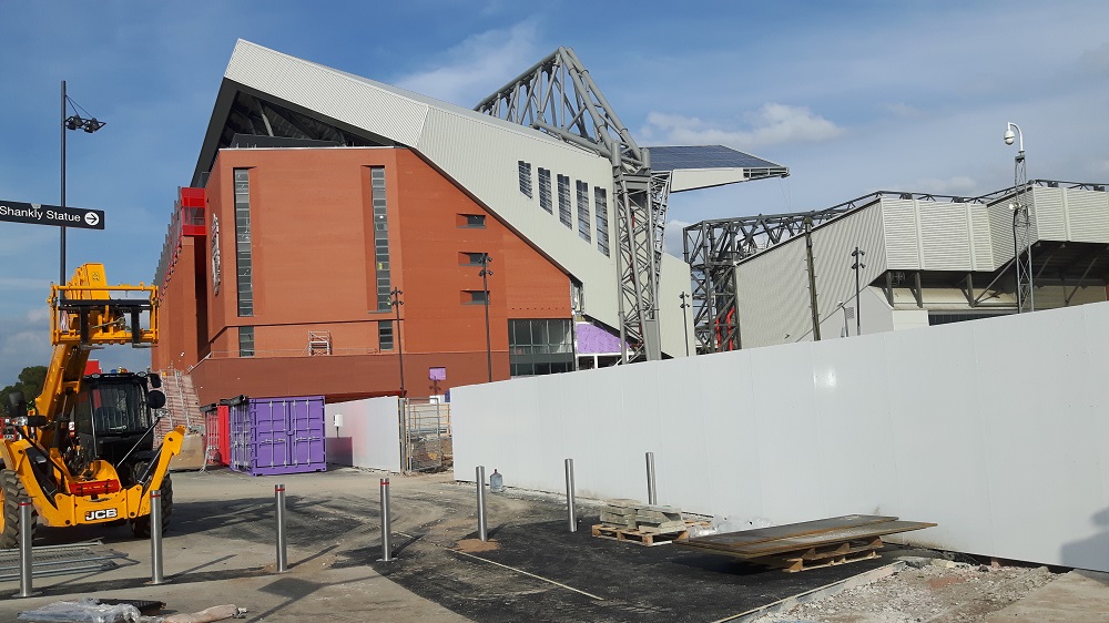 The new main stand at Anfield the home of Liverpool fc