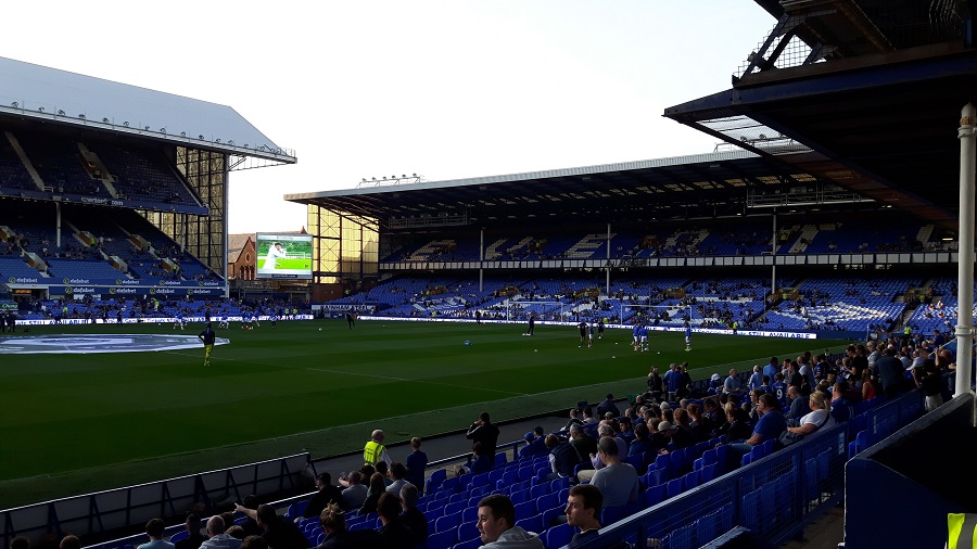 view towards the Howard Kendall Gwladys Street End at goodison park