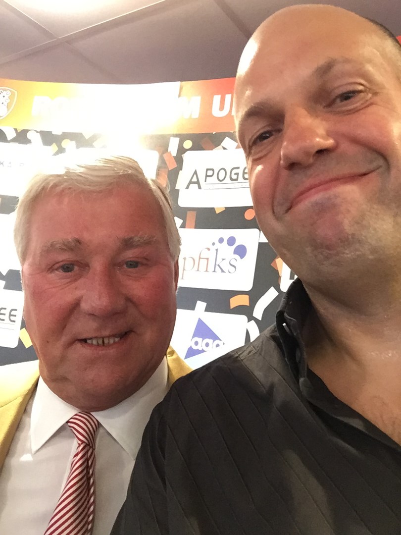 Ed Wood selfie with Rotherham Chairman Tony Stewart