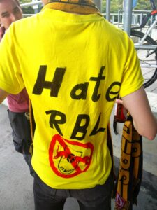 A fan made shirt in protest to RB Leipzig.