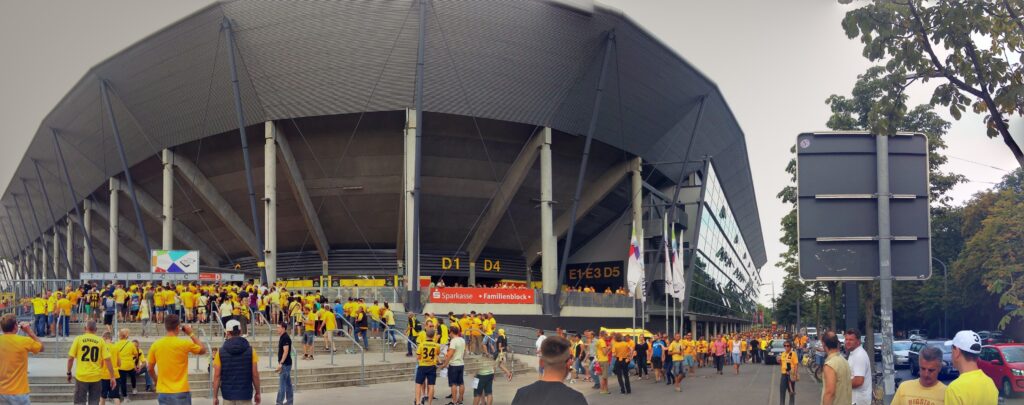 Outside view of the DDV Stadium.