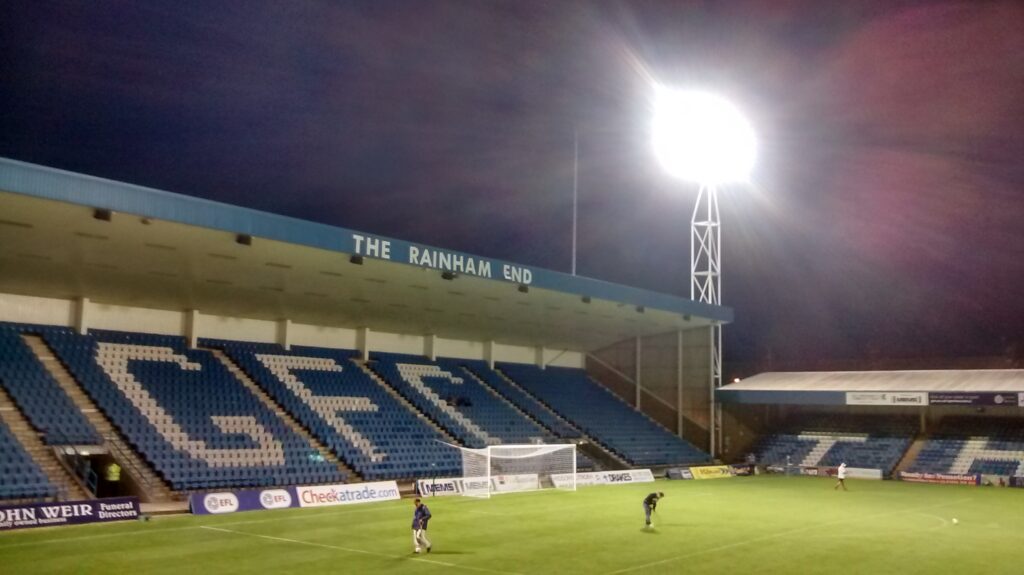 The Rainham end at the priestfield stadium gillingham