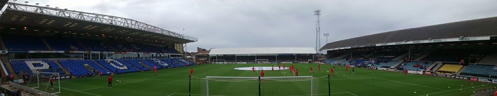 panoramic of the abax stadium , london road, the home of Peterborough United