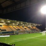 Away end at the Abbey Stadium home of Cambridge United
