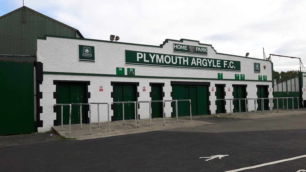 The iconic turnstiles for the Grandstand at Home Park