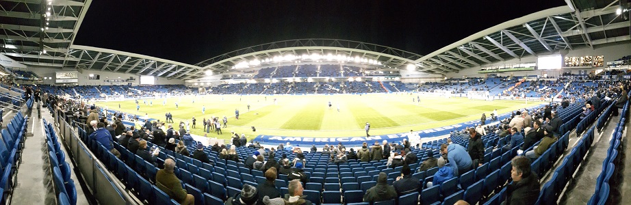 Panoramic photo of the Amex Stadium the home of Brighton and Hove Albion