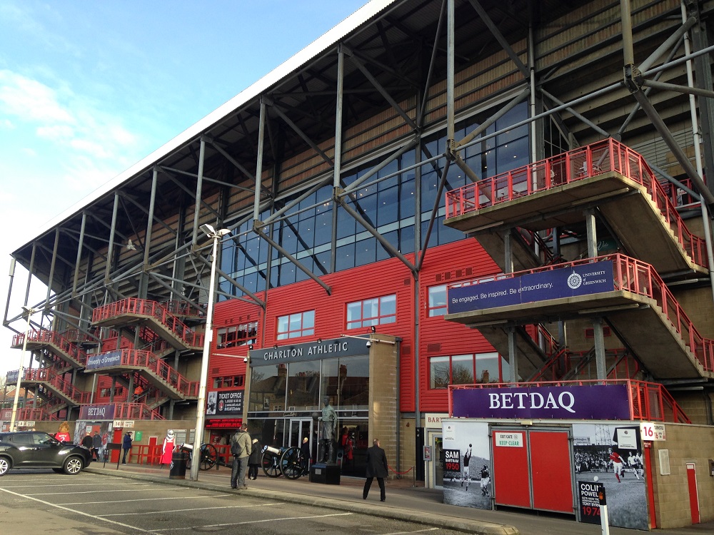 Outside the main stand at the Valley