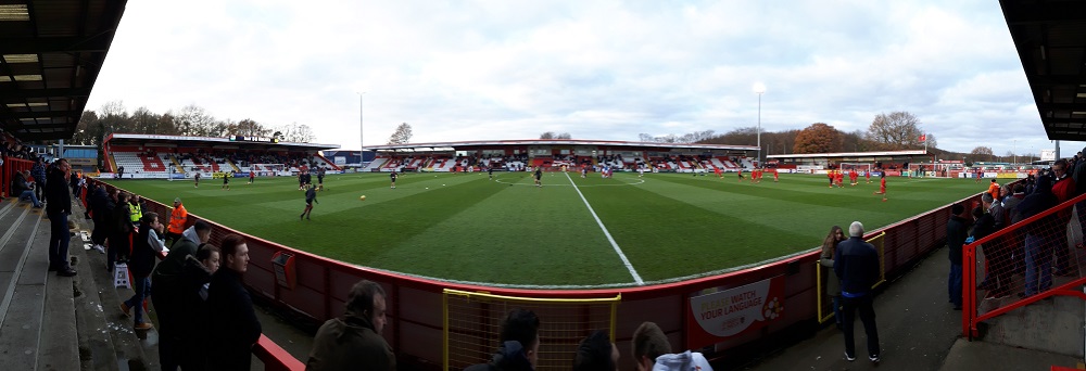 Panoramic of the Lamex Stadium Stevenage