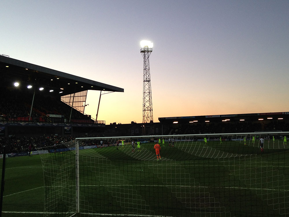 Blundell Park under the floodlights