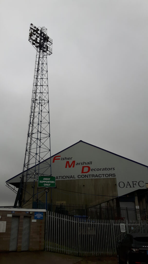 Floodlight at Boundary Park by the Chaddy End