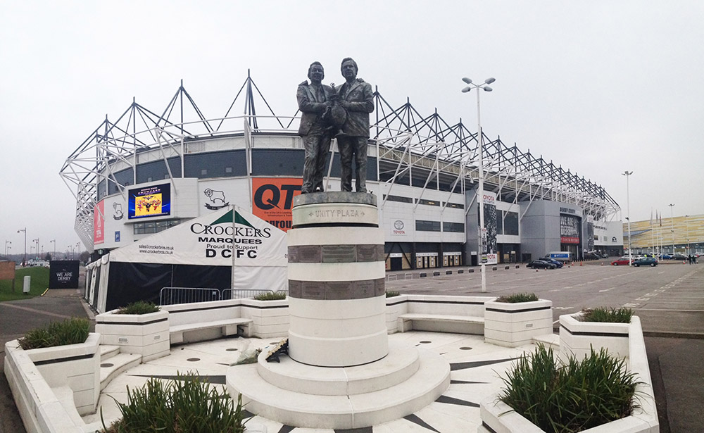 Statue at Pride Park the ground of Derby County