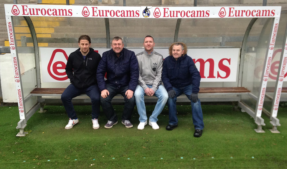 In the dugout at the Memorial Stadium
