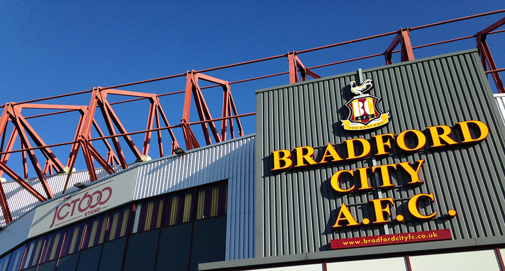 Main entrance at Bradford City FC