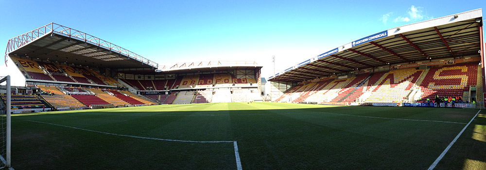 Panoramic photo of Valley Parade, Bradford City's stadium