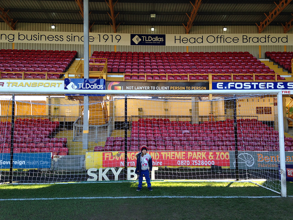 Goal mouth photo at Valley Parade