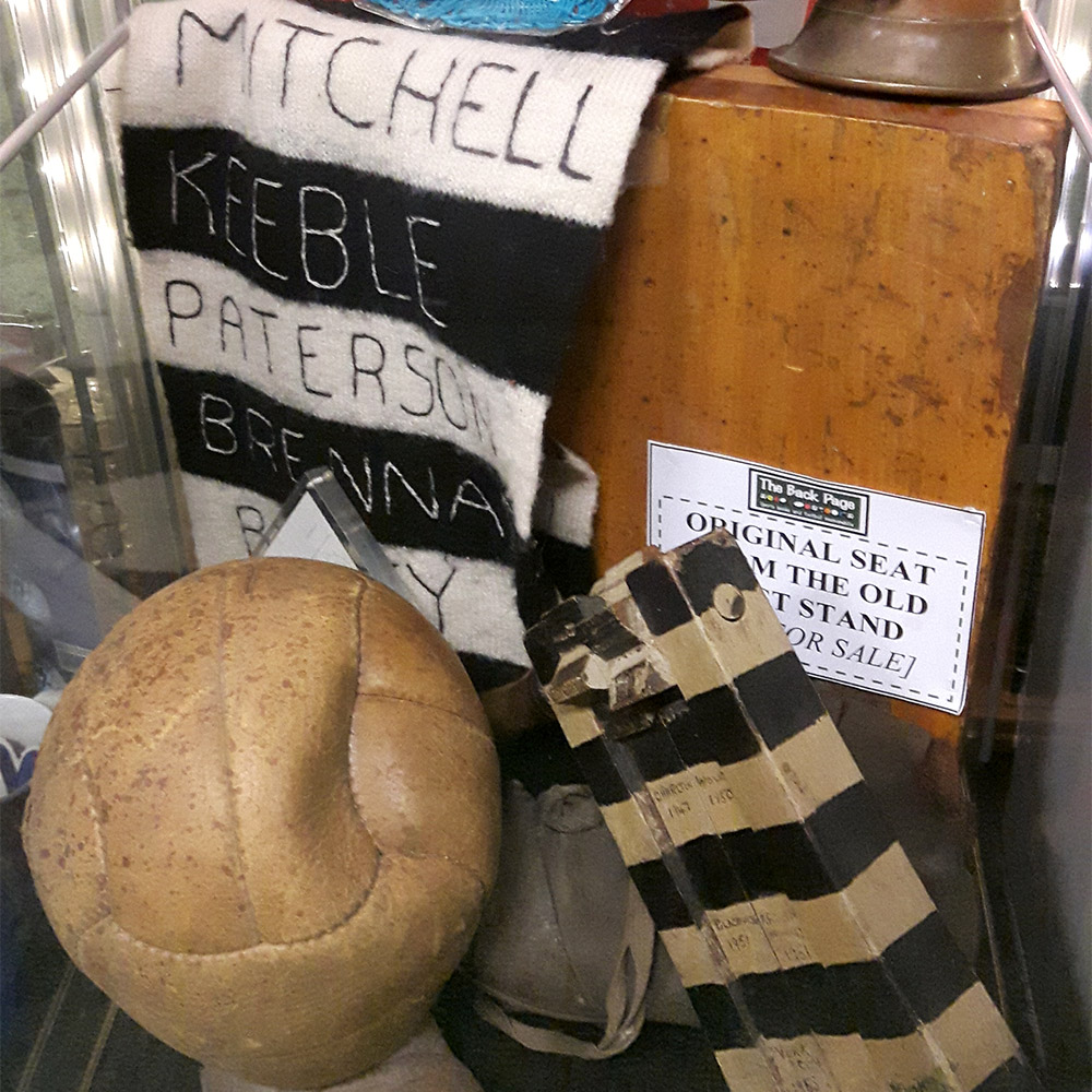 Vintage Newcastle United memorabilia at the Back Page Shop