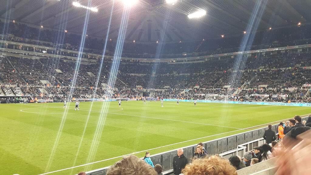 Newcastle's St James' Park under the floodlights