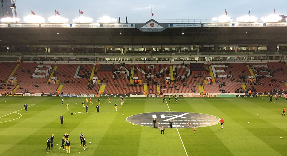 Stand at Bramall Lane the home of the Blades