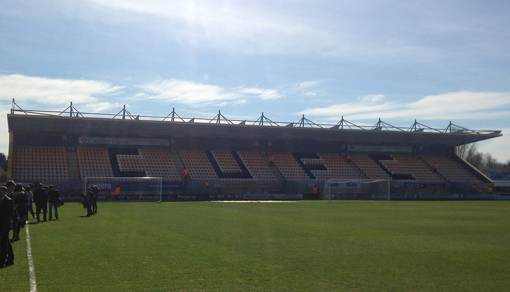 Away end at the Abbey Stadium, Cambridge United