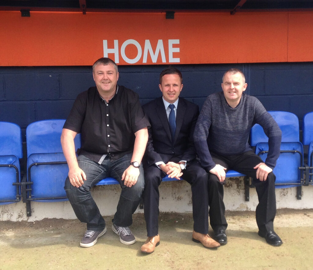 In the dugout at Kenilworth Road