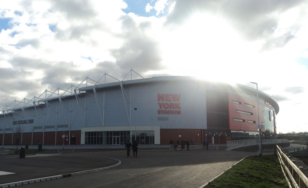 The New York Stadium Rotherham in the sunshine